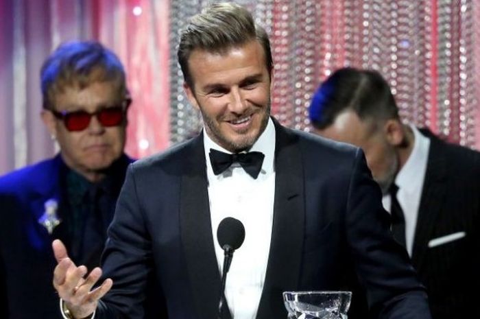 Legenda Manchester United, David Beckham, berbicara dalam acara Sixth Biennial UNICEF Ball Honoring di Regent Beverly Wilshire Hotel, Beverly Hills, California, 12 Januari 2016.