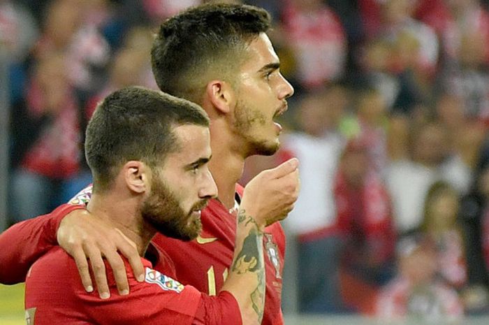 Rafa Silva dan Andre Silva, dua aktor kemenangan timnas Portugal atas timnas Polandia dalam lanjutan Grup 3 Liga A UEFA Nations League, 11 Oktober 2018.