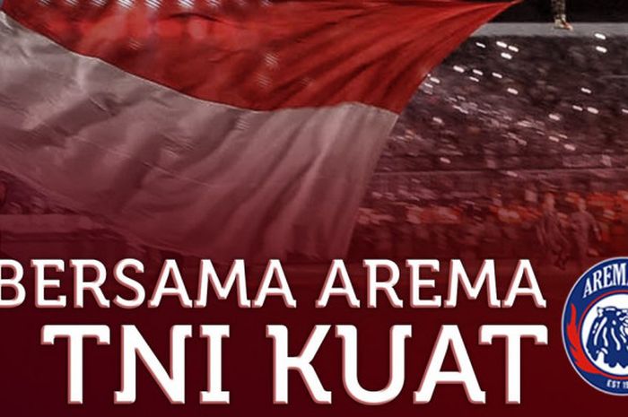 Arema FC mengucakpan kata selamat untuk HUT TNI ke-72.