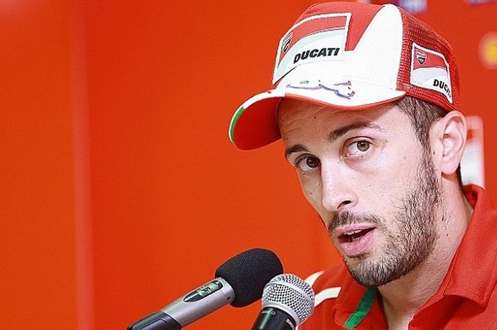 Pebalap tim Ducati, Andrea Dovizioso, saat jumpa pers jelang MotoGP Republik Ceska.