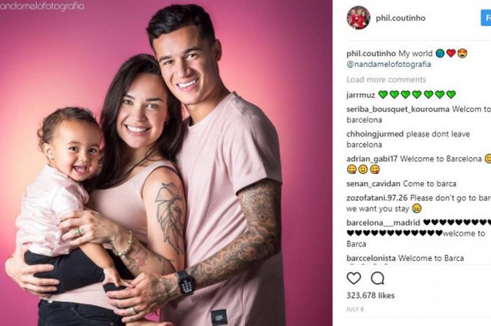 Plilippe Coutinho dan sang Isteri