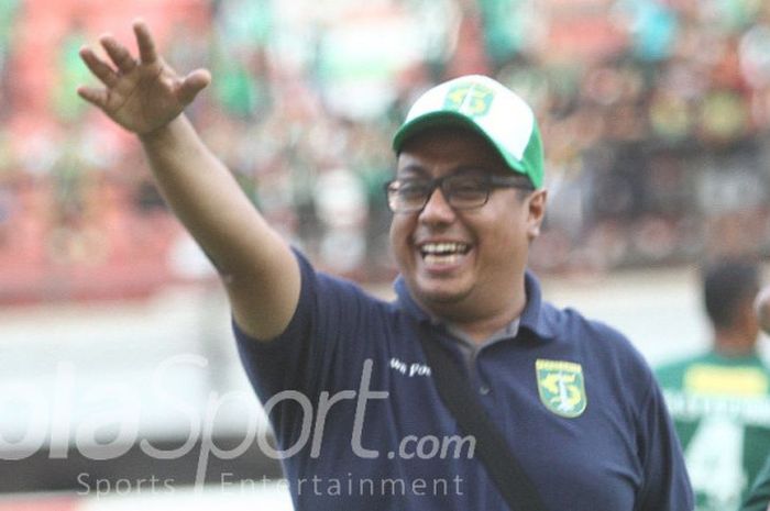 Manajer Persebaya, Chairul Basalamah usai pertandingan Persebaya kontra Persinga, Kamis (14/9/2017).