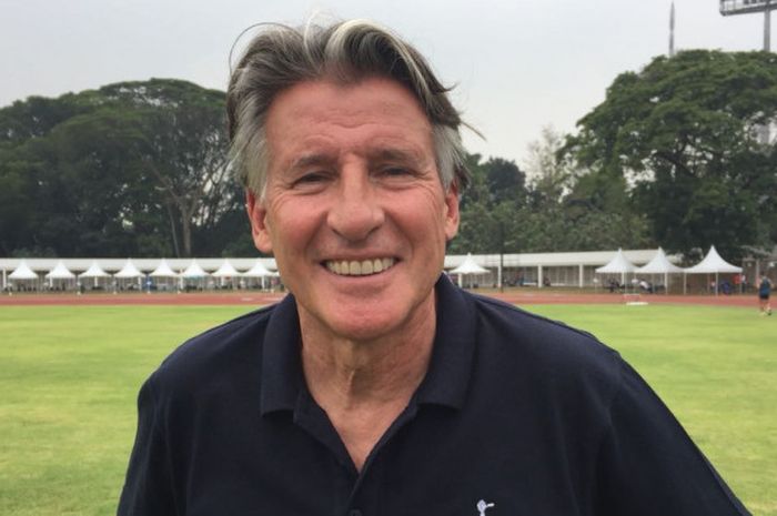 Lord Sebastian Coe, Presiden IAAF, ketika berada di Stadion Madya, Senayan, Jakarta, Sabtu (25/8/2018).