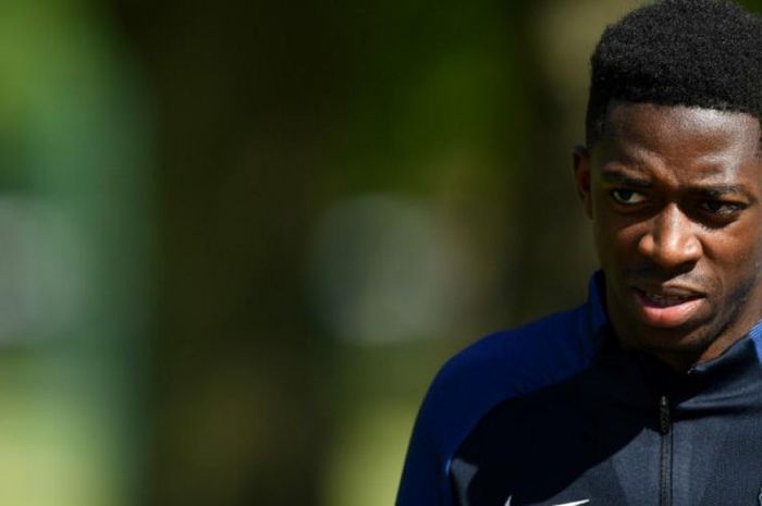 Ousmane Dembele saat tiba di pusat latihan timnas Prancis, Clairefontaine en Yvelines, 6 Juni 2017.