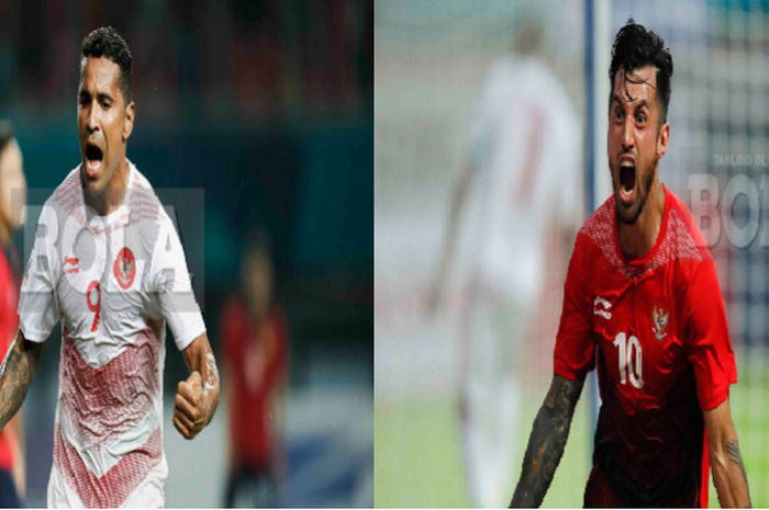 Penyerang timnas U-23 Indonesia, Alberto Goncalves (kiri) dan Stefano Lilipaly (kanan)