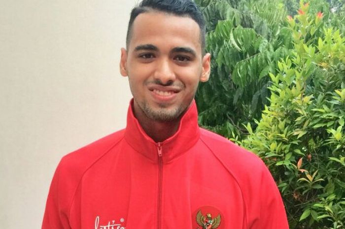 Penjaga gawang timnas futsal Indonesia, Muhammad Albagir, berpose selepas pelepasan tim di Kediaman Ketua Umum Federasi Futsal Indonesia (FFI), Hary Tanoesoedibjo, kawasan Kebayoran Baru, Jakarta Selatan, Minggu (22/10/2017) sore WIB.