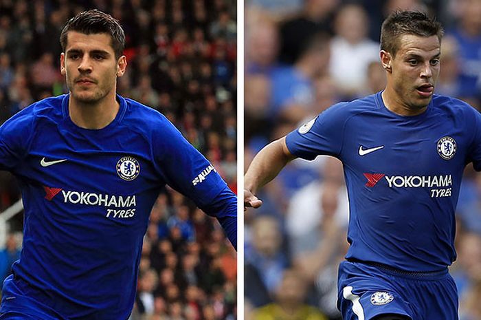 Alvaro Morata (kiri) dan Cesar Azpilicueta, duet berbahaya di tubuh Chelsea. Mereka termasuk armada Spanyol yang memperkuat The Blues.