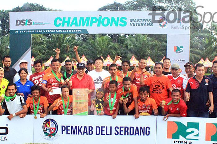 Bintang Timur sebagai juara Deli Serdang International Soccer 2018 yang berakhir di Lapangan PTPN 2, Tanjung Morawa, Minggu (26/8/2018) sore.