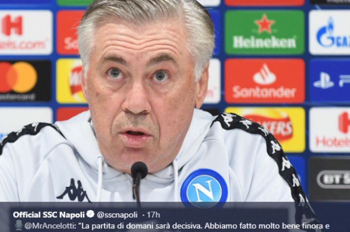 Pelatih Napoli, Carlo Ancelotti.