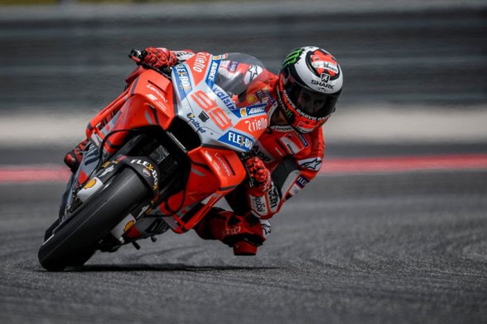 Jorge Lorenzo saat beraksi pada sesi latihan bebas MotoGP Americas, Jumat (20/4/2018). 