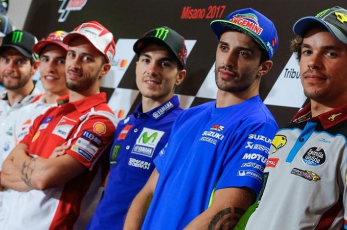 Suasana konferensi pers jelang MotoGP San Marino di Sirkuit Misano, Kamis (7/9/2017).