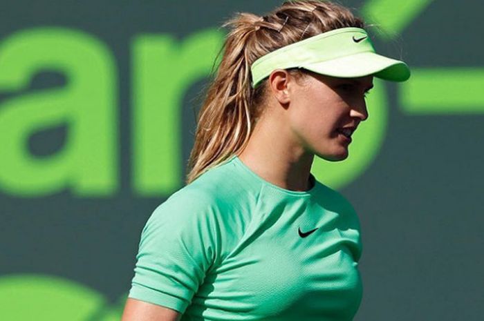 Petenis asal Kanada, Eugenie Bouchard, saat tampil pada ajang Miami Open 2017.