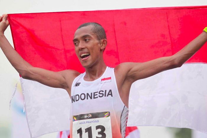 Agus Prayogo meraih perak pertama untuk Indonesia di SEA Games 2017 lewat lomba lari marathon yang digelar Sabtu (19/8/2017).