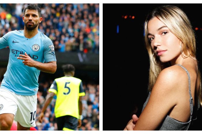 Kolase foto Sergio Aguero (kiri) dan Lola Magnin