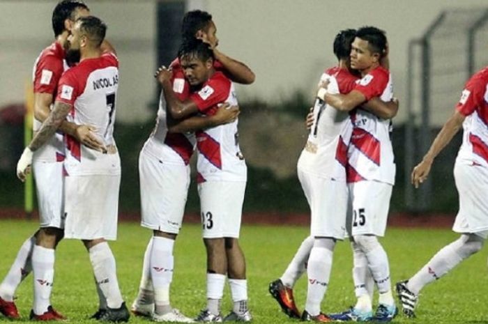 Suka cita para pemain Kuala Lumpur FA selepas memenangi atas tamunya, Sabah FA, pada laga pekan ke-21 Liga Super Malaysia 2017 di Stadion MP Selayang, Selangor, 26 September 2017. 