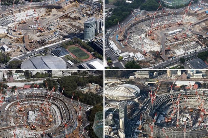 Pembangunan konstruksi Stadion Nasional Jepang dari April 2017 hingga 23 Januari 2018 yang akan digunakan pada Olimpiade Tokyo 2020.