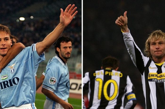 Pavel Nedved, saat merumput bersama Lazio dan Juventus.