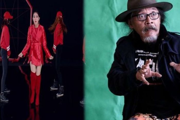 Kolase foto Sudjiwo Tedjo dan video klip Meraih Bintang.