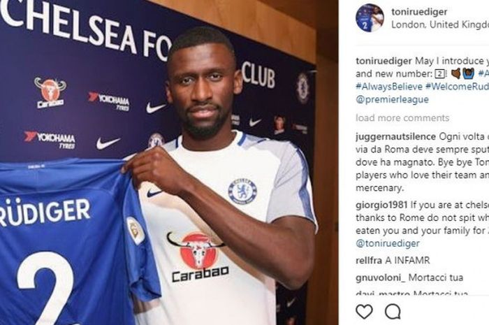 Antonio Rudiger diperkenalkan kepada publik setelah selesai menandatangani kontra dengan Chelsea