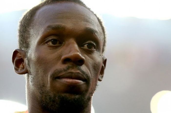 Atlet lari Jamaika, Usain Bolt, dalam Kejuaraan Lari Dunia 2015 di Beijing