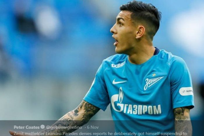 Gelandang Zenit St Petersburg asal Argentina, Leandro Paredes.