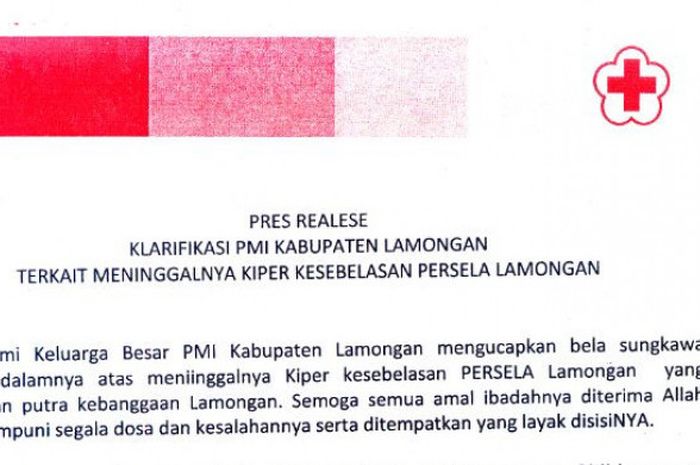 Klarifikasi PMI Lamongan terkait insiden meninggalnya Choirul Huda.