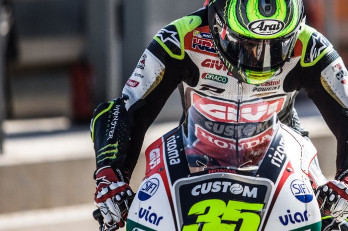 Pebalap tim LCR Honda, Cal Crutchlow saat tampil di MotoGP Aragon (24/9/2017).