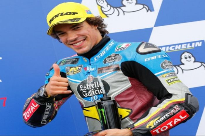 Juara dunia pebalap Moto2 musim 2017, Franco Morbidelli.