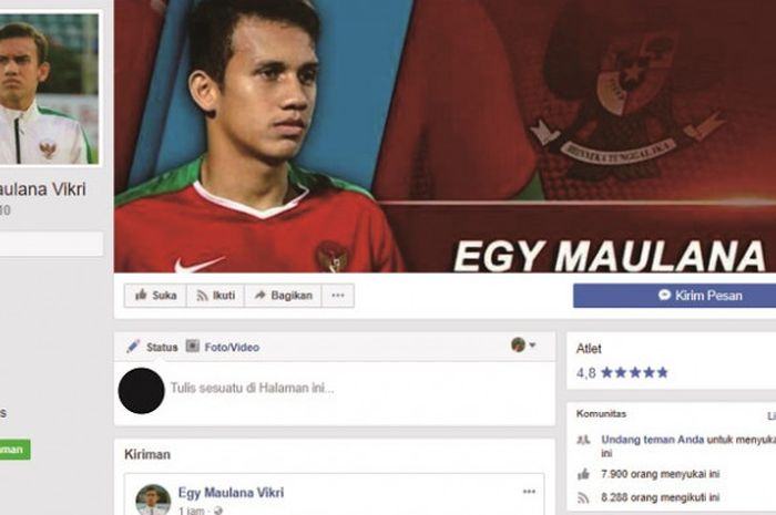 Fanpage Facebook Egy Maulana Vikri