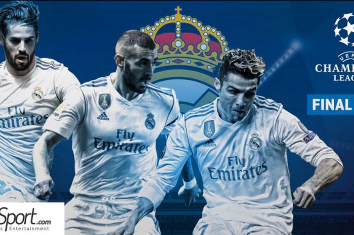 Isco, Karim Benzema, dan Cristiano Ronaldo menjadi trio terdepan Real Madrid di final Liga Champions 2018 menghadapi Liverpool FC.