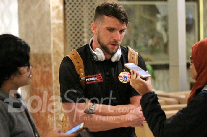 Pemain Persija Jakarta, Marko Simic saat ditemui BolaSport.com di Hotel Aston, Solo pada Minggu (4/2/2018).