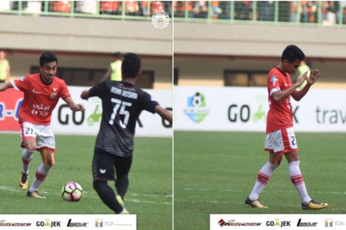 Fitra Ridwan menyumbang 1 gol dalam pesta Persija Jakarta yang melumat Persegres Gresik United 5-0, pada pekan ke-29 Liga, Sabtu (14/10/2017).