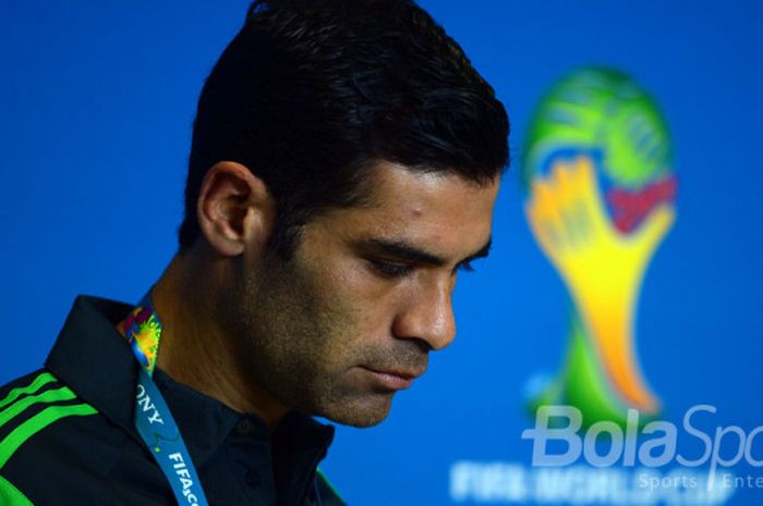 Rafael Marquez saat jumpa pers di Stadion Las Dunas, Brazil, menjelang putaran final Piala Dunia 2014.