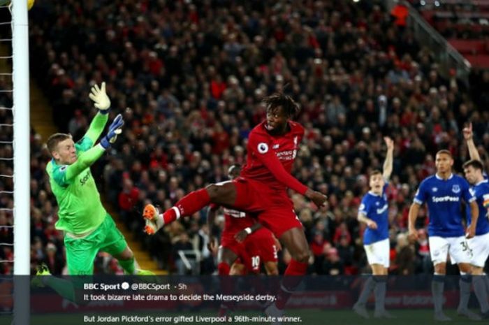 Penjaga gawang Everton, Jordan Pickford, pernah sindir penjaga gawang Liverpool, Alisson Becker, soal blunder