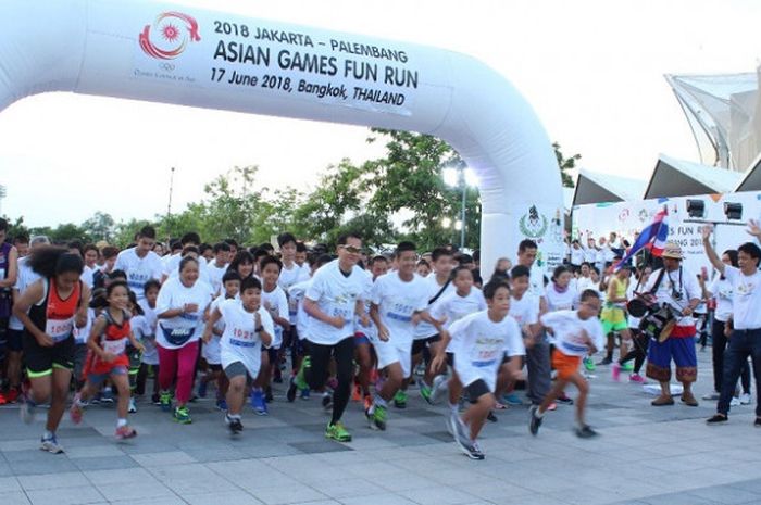 Fun Run Thailand at Indoor Stadium Huamark, Sports Authority of Thailand, Minggu (17/6/2018).