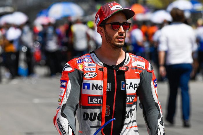 Andrea Dovizioso saat gelaran MotoGP Jerman di Sirkuit Sachsenring, Jerman, Minggu (15/7/2018).