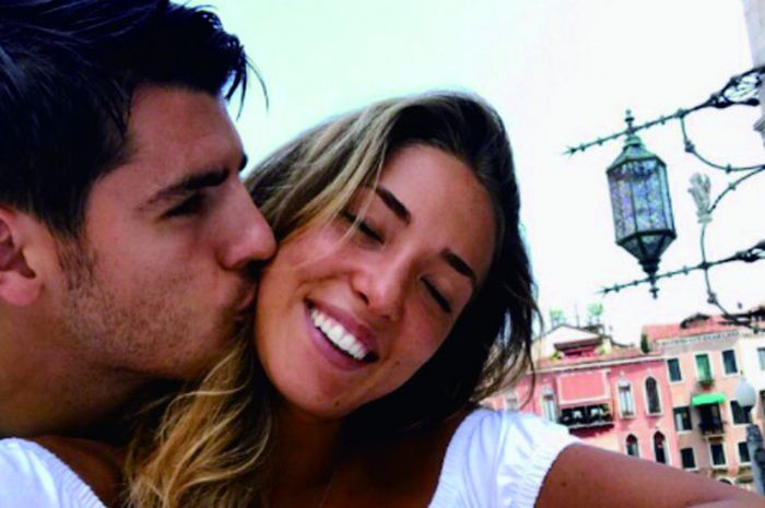 Alvaro Morata bersama istrinya, Alice Campello