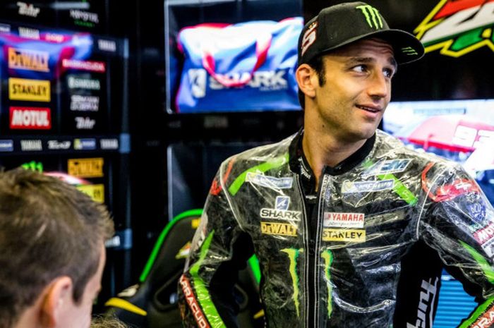 Johann Zarco setelah balapan dalam seri MotoGP San Marino, Minggu (10/9/2017).