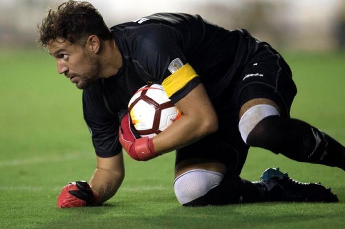 Aksi Martin Silva dalam partai Piala Libertadores antara Vasco da Gama dan Universidad Concepcion di Rio de Janeiro, 7 Februari 2018.