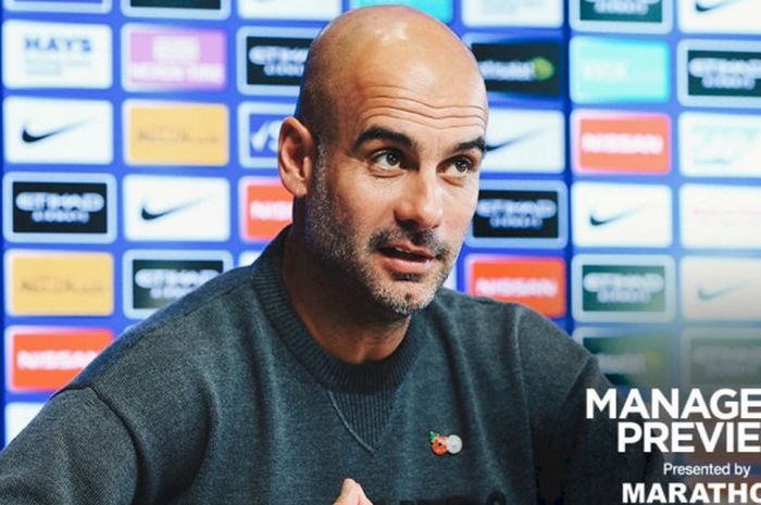 Pelatih Manchester City, Pep Guardiola, berbicara dalam konferensi pers jelang pertandingan melawan Southampton yang akan berlangsung di Stadion Etihad, Minggu (4/11/2018) malam WIB.