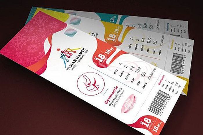 Ilustrasi tiket Asian Games.