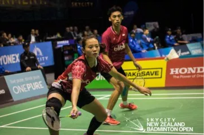 Annisa Saufika (depan) dan Ronald Alexander pada gelaran SKYCITY New Zealand Open 2017 pada 01-06 Agustus 2017