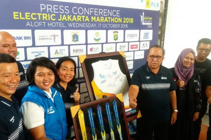 Konferensi Electric Jakarta Marathon 2018 yang diselenggarakan di Aloft Hotel, Jakarta, pada Rabu (17/10/2018).