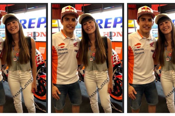 Marc Marquez (kkiri) bersama Aitana