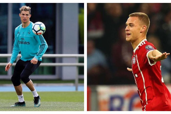 Cristiano Ronaldo (kiri) dan Joshua Kimmich