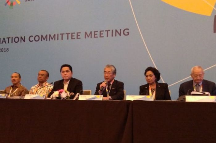 Konferensi pers OCA Meeting di ballroom Hotel Sheraton Gandaria City jakarta, Minggu (14/1/2018).