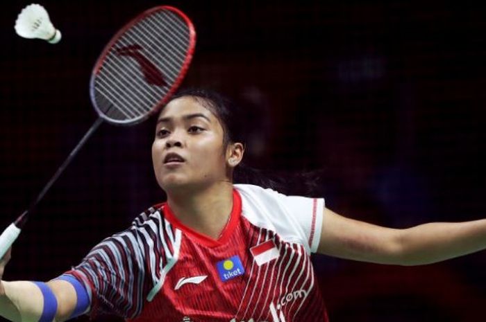 Penampilan tunggal putri Indonesia, Gregoria Mariska Tunjung, di babak perempat final Thailand Open 2018. 