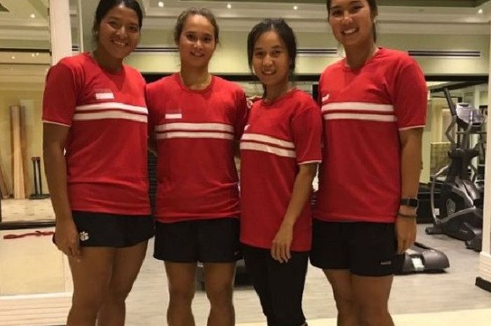 Tim Tenis Puteri Indonesia terdiri dari Jessy Rompies, Beatrice Gumulya, Lavinia Tananta, Aldila Sutjiadi 