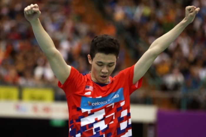 Ekspresi tunggal putra Malaysia, Lee Zii Jia, setelah memenangi Chinese Taipei Open 2018 pada Minggu (7/10/2018) di Taipei Arena, Taiwan.