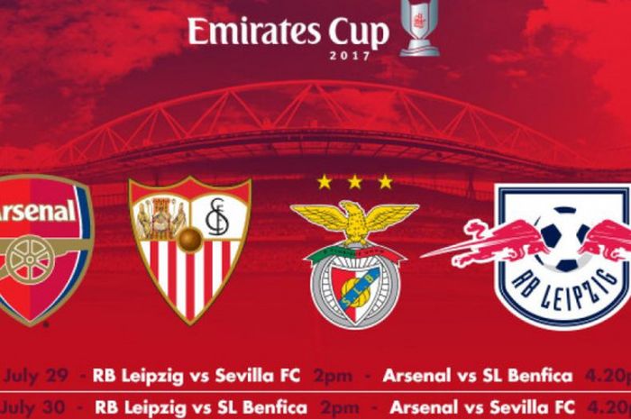 Jadwal lengkap Emirates Cup 2017 yang disiarkan langsung oleh Kompas TV